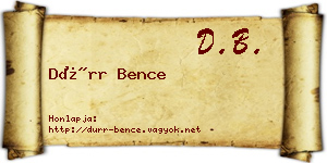 Dürr Bence névjegykártya